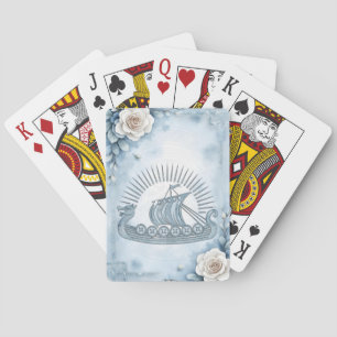 Floral Frame with Roses and Celtic Design.  Playing Cards