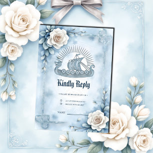 Floral Frame with Roses and Celtic Design. RSVP Card
