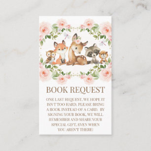 Floral Frame Woodland Baby Shower Book Request Business Card