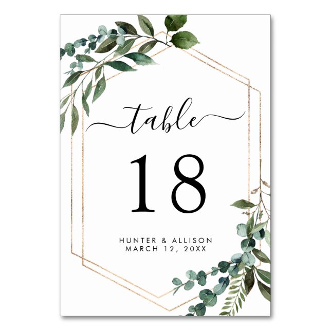 Floral Framed Table Number (Front)