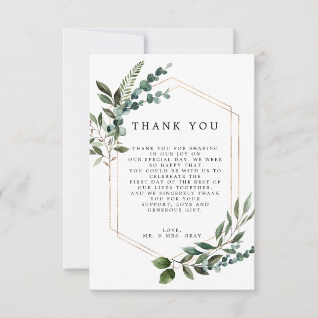 Floral Framed Thank You Card (Front)