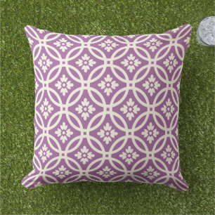 Floral Framework Patterned   Violet Purple Cushion