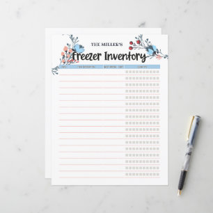 Floral Freezer Inventory Blue