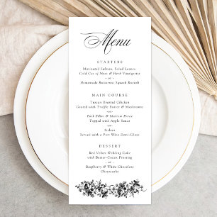 Floral French Roses Vintage Botanical Wedding Menu