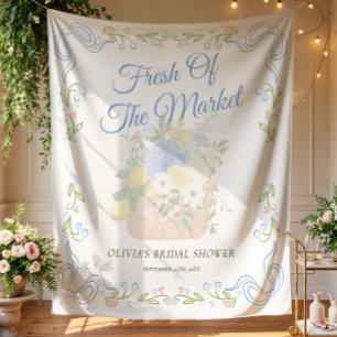 Floral Fresh Off The Market Bridal Shower Backdrop Tapestry