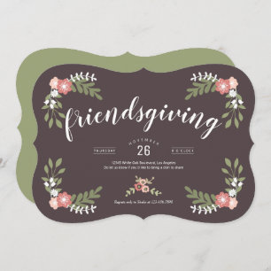 Floral Friendsgiving Holiday Invitation