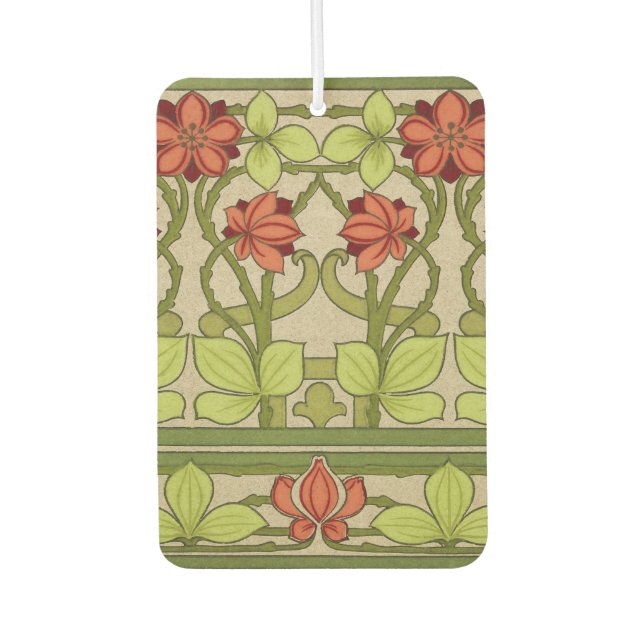 Floral Frieze Border in Art Nouveau Style Car Air Freshener (Front)