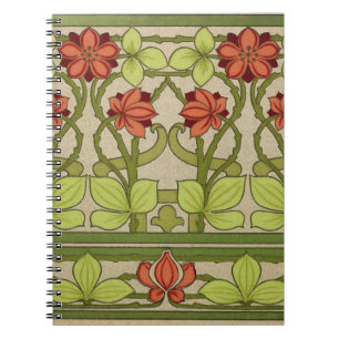 Floral Frieze Border in Art Nouveau Style Notebook