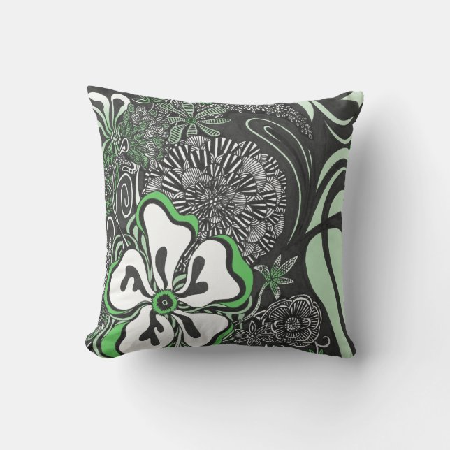 Floral Frill | Customisable Colour | Throw Pillow (Front)