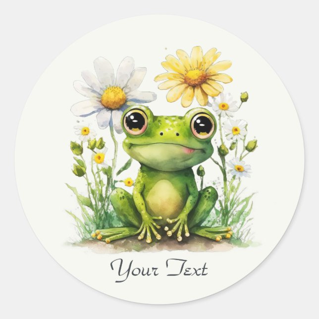 Floral Frog Sticker (Front)