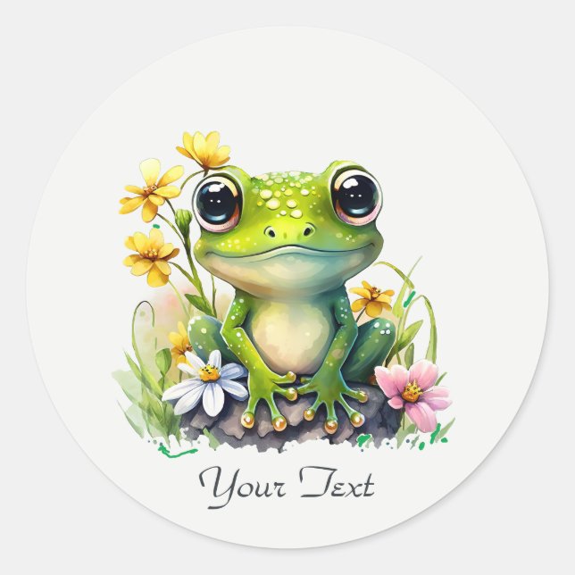 Floral Frog Sticker (Front)