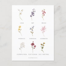 Floral Fruit of the Spirit Galatians 5 Postcard