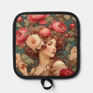 Floral Fruit Woman Pot Holder