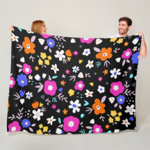 Floral Fun 60x80 Fleece Blanket