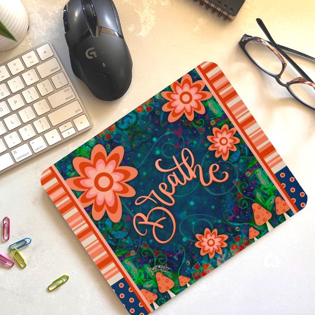 Floral Fun Breathe Stripe Inspirivity Mouse P Mouse Pad (Creator Uploaded)
