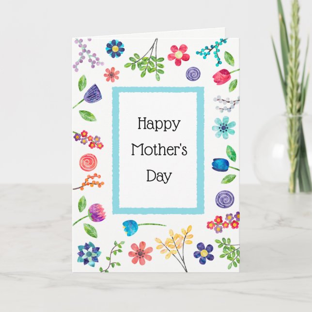 Floral Fun Happy Mother's Day Greeting Card (Front)