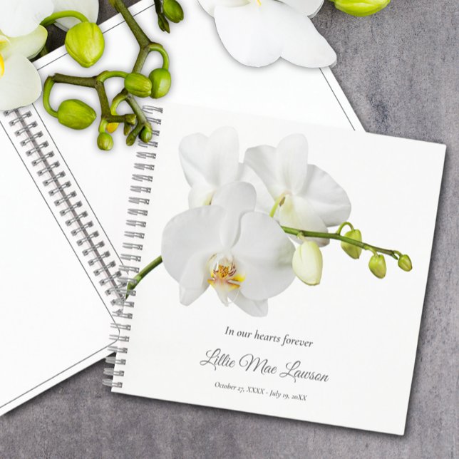 Floral Funeral Memorial Budget Guest Book (Funeral memorial guest book - blank pages, but choose your page style on the order page.)