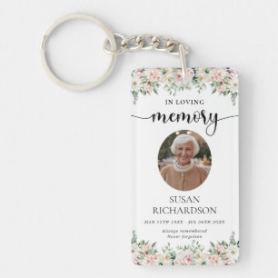 Floral Funeral Memorial Celebration of Life Gift Key Ring