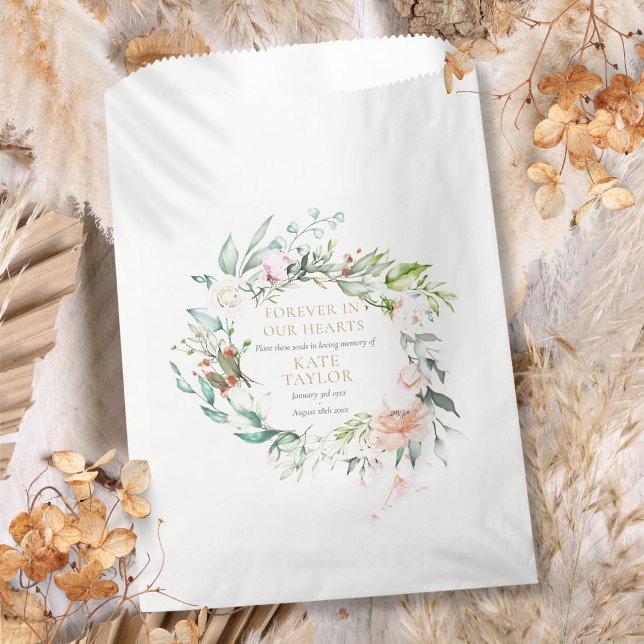 Floral Funeral Memorial Seed Packet Favour Bag (Floral Funeral Memorial Seed Packet Favor Bag)