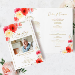 Floral Funeral Order of Service   Memorial Program