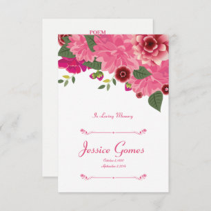 Floral Funeral Program Card Template