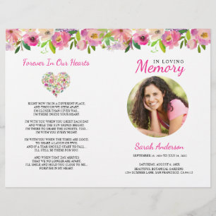 Floral Funeral Program Order of Service Flyer