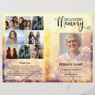 Floral Funeral Program template