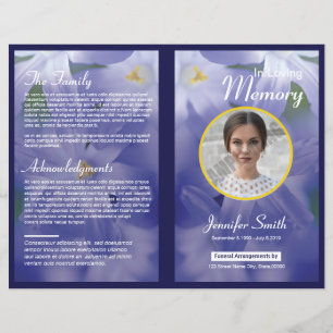 Floral Funeral Program Template
