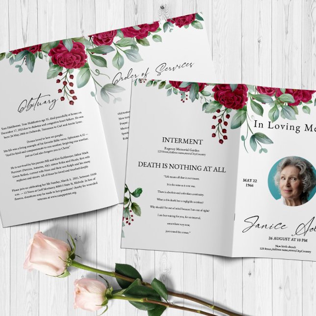 Floral Funeral Program Template (Creator Uploaded)