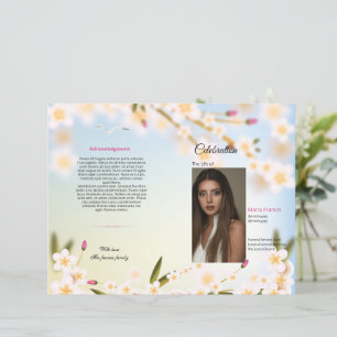 Floral Funeral Program Template