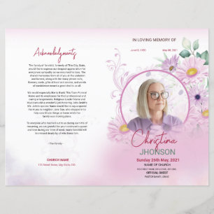Floral Funeral Program Template