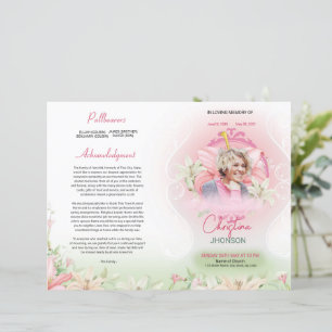 Floral Funeral Program Template