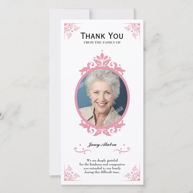 Floral Funeral Thank you Card (Front)