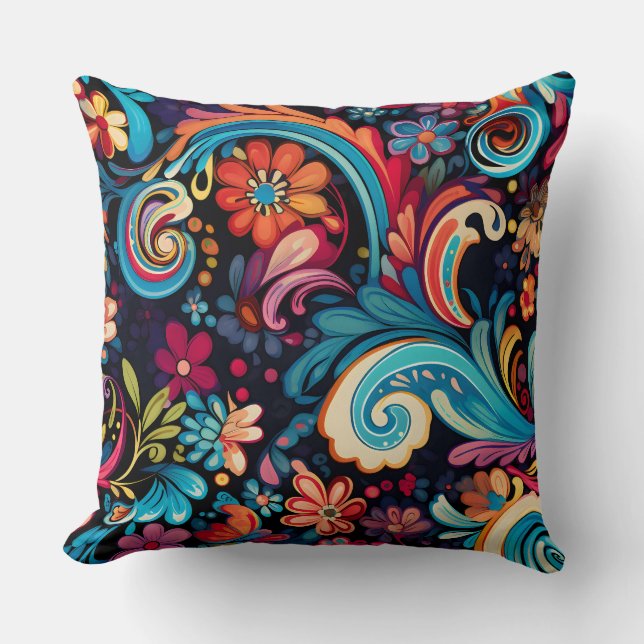 Floral Funkadelic Botanical Cushion (Front)