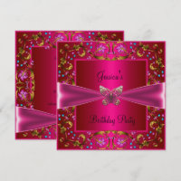 Floral Fushia Pink Butterfly Birthday Party