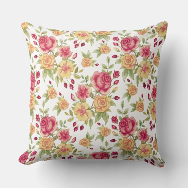 Floral Fusion Throw Pillow (Front)