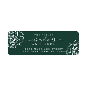  Floral Future Mr Mrs Dark Green Return Address Return Address Label
