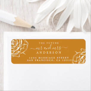  Floral Future Mr Mrs Yellow Return Address Label