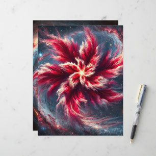 Floral Galaxy Poinsettia Scrapbook Paper Sheets