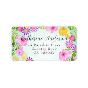 Floral Garden Address Label