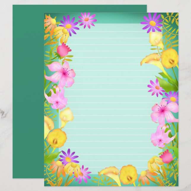Floral Garden Aqua (Front/Back)