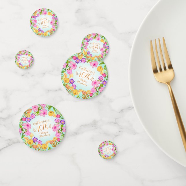 Floral Garden Aqua Confetti (Group)