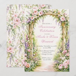 Floral Garden Arch Anniversary Invitation