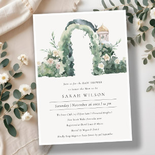 Floral Garden Arch Botanical Baby Shower Invite