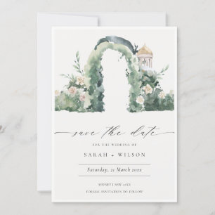 Floral Garden Arch Botanical Save the Date Card
