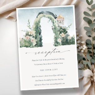 Floral Garden Arch Botanical Wedding Reception Enclosure Card