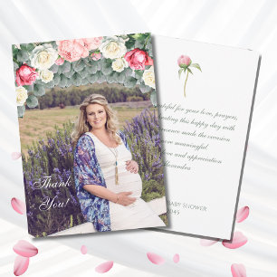 Floral Garden Baby Shower Photo Thank You Card