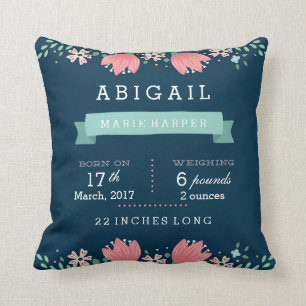 Floral Garden Baby Stats Baby Pillow