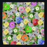 Floral Garden Beauty Bandana<br><div class="desc">A garden of beautiful colourful flowers, bloom against green leaves.</div>