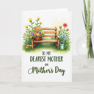 Floral Garden Bench Scene Card